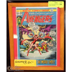 1970S AVENGERS #104 COLLECTOR COMIC FRAMED.