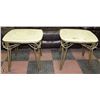 Image 1 : PAIR OF MARBLE TOP METAL BASED END TABLES.