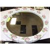 Image 1 : PORCELAIN FRAMED 23" ROUND MIRROR.