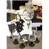 Image 1 : VINTAGE CRYSTAL WINE DECANTER AND 6 CRYSTAL