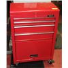 Image 1 : 33X22X12 RED METAL TOOL BOX ON WHEELS