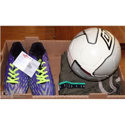NEW RAWLINGS SOCCER CLEATS SIZE 9 WITH BALL & TWO
