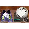 Image 1 : NEW RAWLINGS SOCCER CLEATS SIZE 9 WITH BALL & TWO