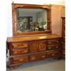 Image 2 : PAIR OF MATCHING WOOD DRESSERS ONE WITH MIRROR