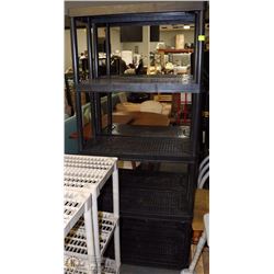 GROUP OF 2 BLACK PLASTIC SHELVES