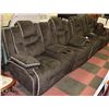 Image 1 : GREEN FABRIC ELECTRIC RECLINING CONSOLE LOVE