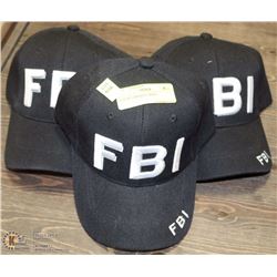 LOT OF 3 FBI BALL HATS.