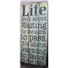 Image 1 : LARGE BLUE QUOTE WOODEN SIGN.