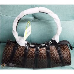 SNAKESKIN STYLE PURSE ON CHOICE: BROWN