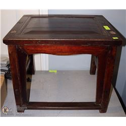 RUSTIC WOOD END TABLE