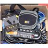 Image 1 : BOX OF CORDS, CABLES, CD PLAYER AND MORE