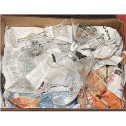 BOX OF GLASS MARTINI GLASSES
