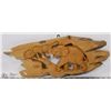 Image 1 : CARVED WOOD ELEPHANT SCENE WALL HANGING.