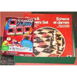NEW SCRABBLE SLAM AND CHESS /CHECKER SET