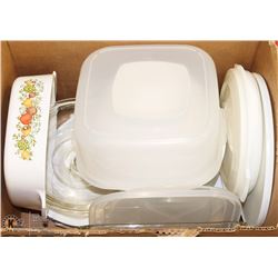 #33) LOT OF GENUINE TUPPERWARE, PYREX,CORNINGWARE