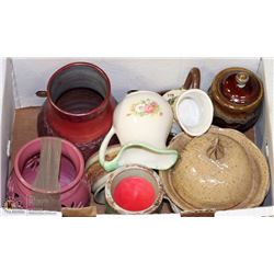 FLAT OF ASSORTED STONEWARE
