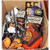 Image 1 : #40)LARGE BOX WITH HALLOWEEN ITEMS INCL STRING