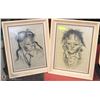 Image 1 : PAIR OF JOHANSEN CHARCOAL SKETCHES/PRINTS