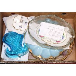 11) BOX W/ SOME GOLD TRIP GLASSWARES COMES WITH
