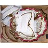 Image 1 : 6) BOX W/ GOLD TRIMMED GLASSWARES INCL PLATTERS,