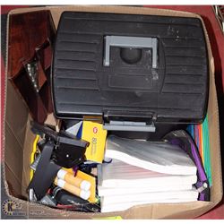 LARGE BOX OF OFFICE/SCHOOL SUPPLIES