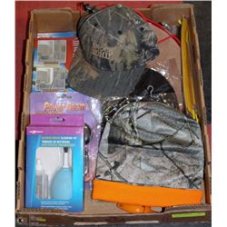 BOX W/3 NEW WINTER HATS (1 CAMO &