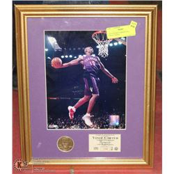 FRAMED TORONTO RAPTOR VINCE CARTER