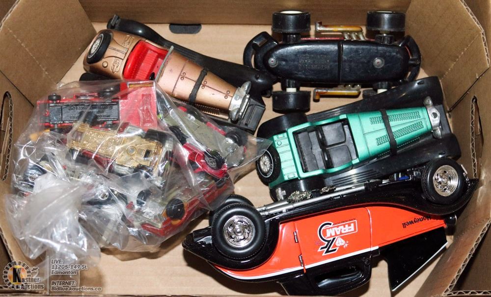 old toy cars in box