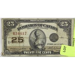 1923 CANADIAN SHINPLASTER