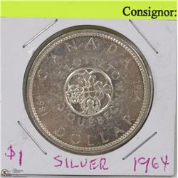1864 - 1964 CANADIAN SILVER DOLLAR