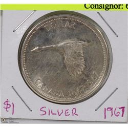 1867 - 1967 CANADIAN SILVER DOLLAR 100 YEARS