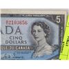 Image 2 : 1954 CANADIAN  DEVILS FACE $5.00 BILL
