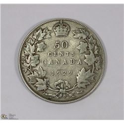 1929 CANADIAN 50 CENT PIECE