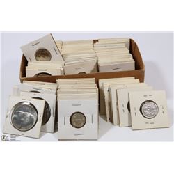 BOX OF 108 CANADA & 6 USA COINS IN PROTECTIVE CASE