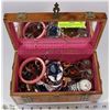 Image 1 : ESTATE BOX OF JEWELLERY & SALT SHAKERS & MORE.