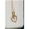Image 2 : 10K YELLOW GOLD HEART WITH DIAMOND NECKLACE