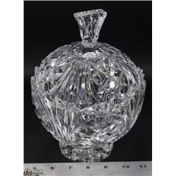 ORNATE CRYSTAL LIDDED CANDY DISH