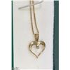 Image 2 : 10K YELLOW GOLD HEART WITH DIAMOND NECKLACE