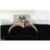 Image 2 : 10K YELLOW GOLD, SAPPHIRE & DIAMOND RING SIZE 6.75
