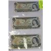 Image 1 : 3 REPLACEMENT NOTES SET 1$ 1973
