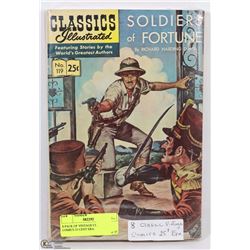 8 PACK OF VINTAGE CLASSIC COMICS 25 CENT ERA.