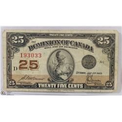 1923 CANADIAN  SHINPLASTER