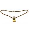 Image 1 : Chanel Black Leather Gold Woven Chain Perfume Bottle Pendant Necklace