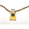Image 2 : Chanel Black Leather Gold Woven Chain Perfume Bottle Pendant Necklace