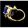 Image 3 : 12.36 ctw Tanzanite And Diamond Ring - 14KT Yellow Gold