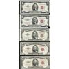 Image 1 : Lot of (2) 1953 $2 and (3) 1953 $5 Legal Tender Notes