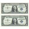 Image 1 : 1957 $1 Silver Certificate Currency Lot of 2