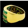 Image 3 : 1.50 ctw Emerald and Diamond Ring - 14KT Yellow Gold