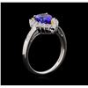 Image 4 : 14KT Two-Tone Gold 1.92 ctw Tanzanite and Diamond Ring