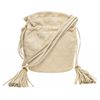 Image 1 : Chanel Beige Quilted Lambskin Leather Drawstring Tassel Small Shoulder Bag